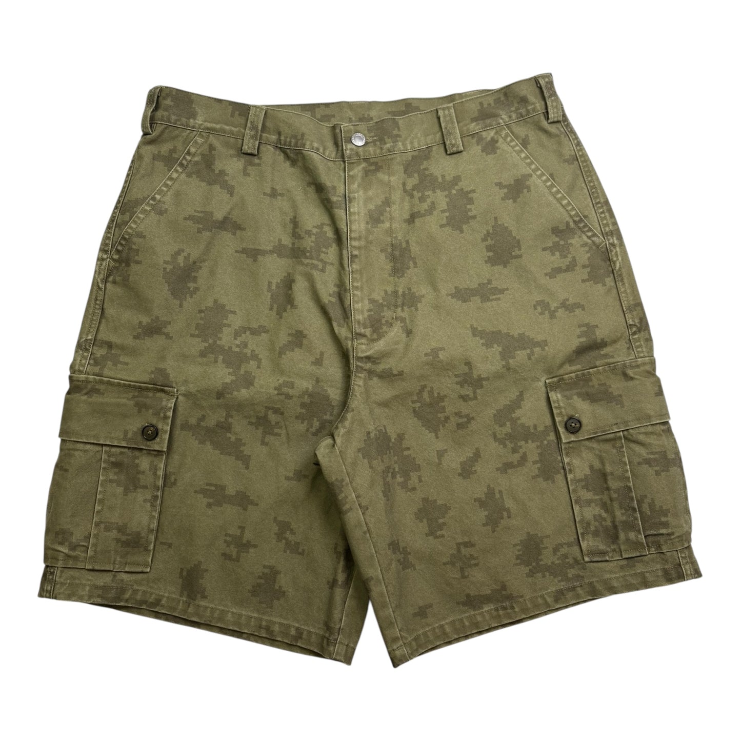 STOCKED CAMO CARGO SHORTS