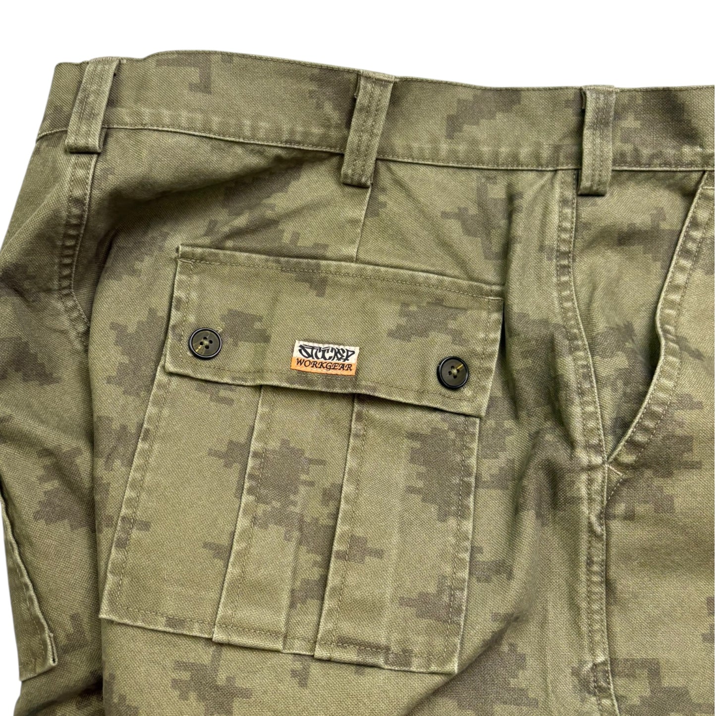 STOCKED CAMO CARGO SHORTS